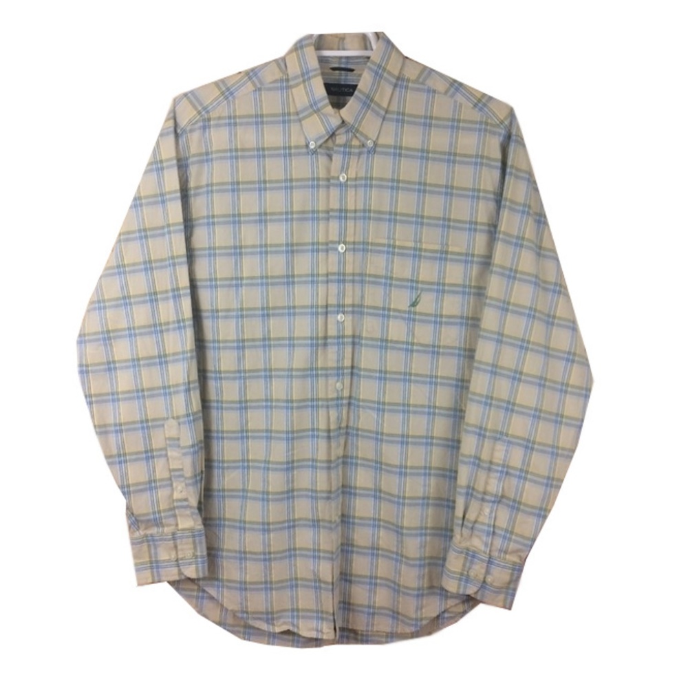 Nautica Vintage 90s Yellow Plaid Button Down Top